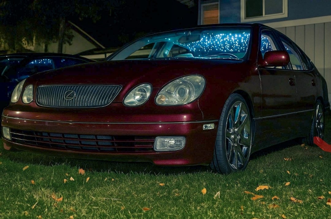 SUV interior showing custom constellation map across roof