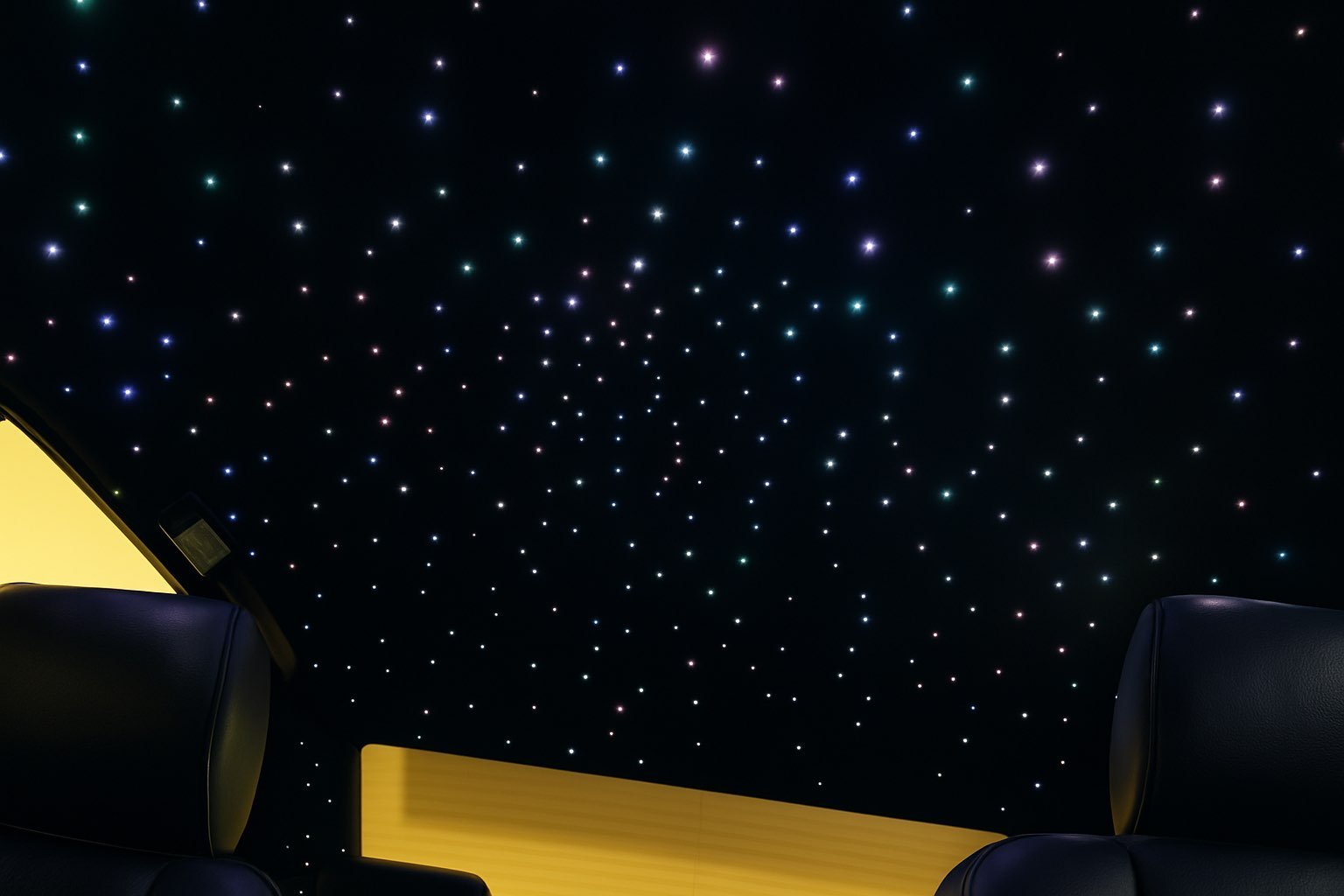 Subtle ambient starlight roof pattern close-up